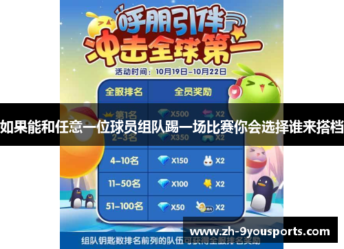 如果能和任意一位球员组队踢一场比赛你会选择谁来搭档